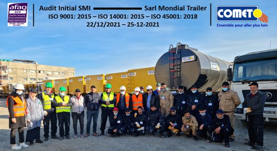 Sarl Mondial Trailer  a été certifiée ISO Qualité-Environnement-Santé et Sécurité au travail « ISO 9001 V.2015,