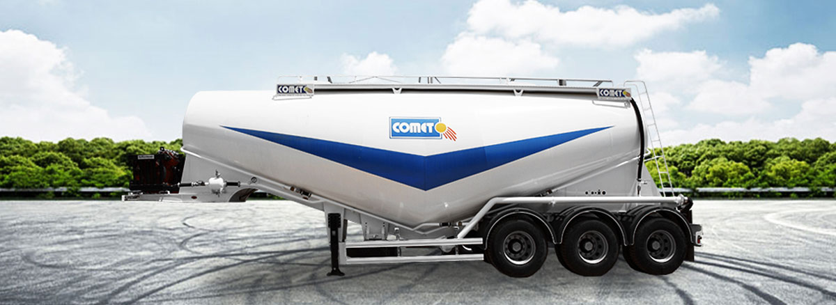 Semi-remorque Citerne à Ciment de 28 m³ à 38 m³ La semi-remorque citerne à ciment COMET est disponible en plusieurs modèles et volumes. On distingue deux grandes familles : la citerne en Vé et