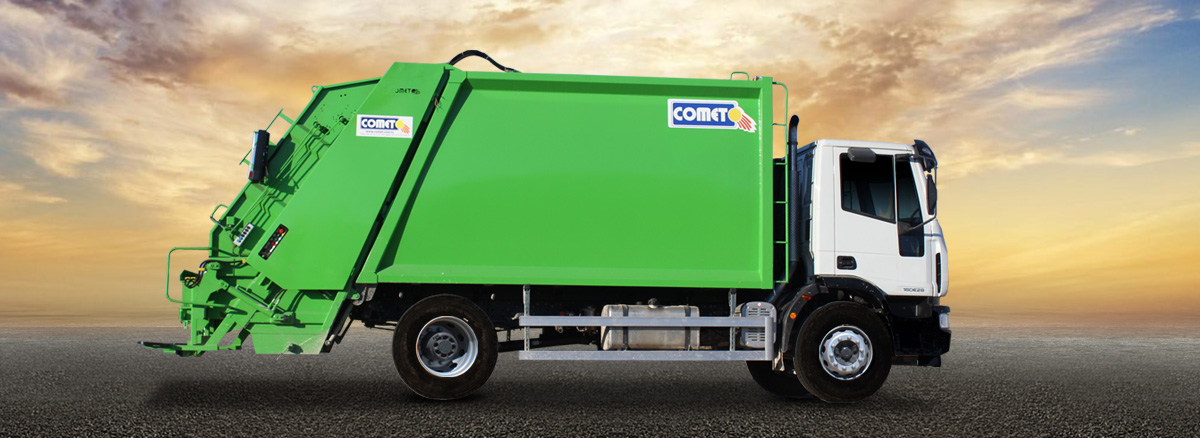 La benne tasseuse COMET est spécialement conçue pour la collecte, la compression, le transport et le déchargement des ordures ménagè